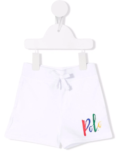 Ralph Lauren Babies' Logo-print Drawstring Shorts In White