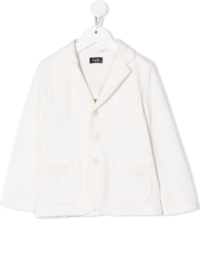 Il Gufo Kids' Single-breasted Cotton Blazer In White