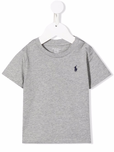 Ralph Lauren Babies' Cotton Polo Pony T-shirt In Grey