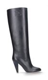 Fendi Karligraphy Logo-embossed Leather Knee Boots