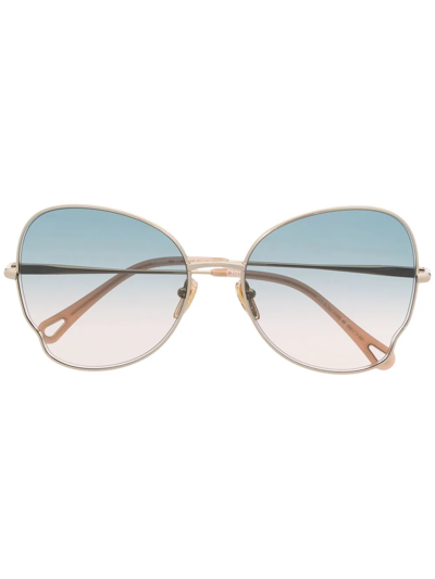 Chloé Cat-eye Gradient-lense Sunglasses In Gold