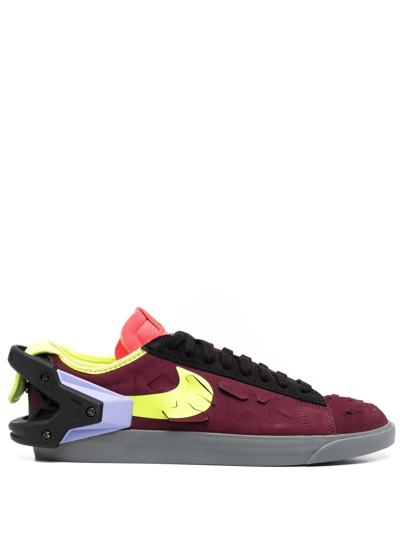 Nike Acronym Blazer Felt-trimmed Suede And Tpu Sneakers In Red