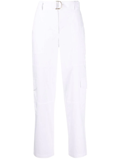 Michael Michael Kors Mid-rise Straight-leg Trousers In Weiss