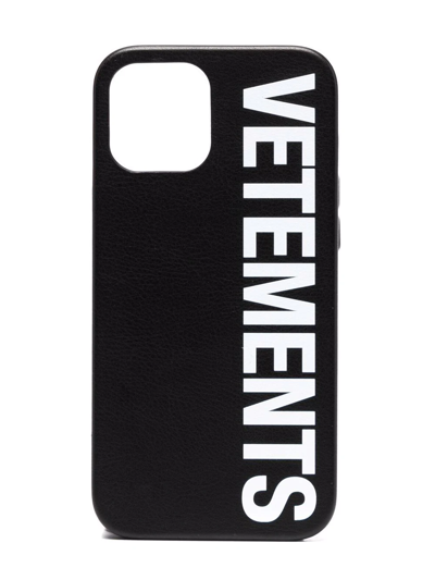 Vetements Logo-print Iphone 12 Pro Max Case In Black