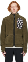 DISTRICT VISION GREEN GREG CABIN ZIP-UP SWEATER