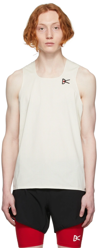 District Vision Logo-print Perforated Peace-tech Tank Top In Gray