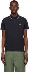 STONE ISLAND NAVY STRETCH COTTON POLO