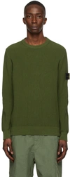 Stone Island Crewneck Knit Sweater In Green