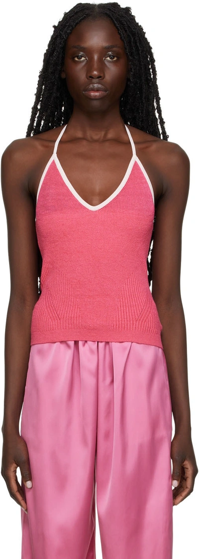 Jacquemus Pink 'la Maille Marubia' Camisole In 450 Dark Pink