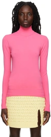 BOTTEGA VENETA PINK TECHNOSKIN TURTLENECK