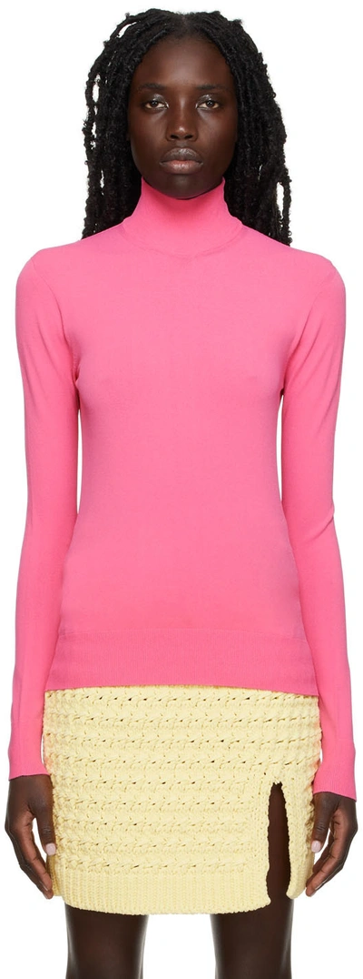 Bottega Veneta Pink Technoskin Turtleneck