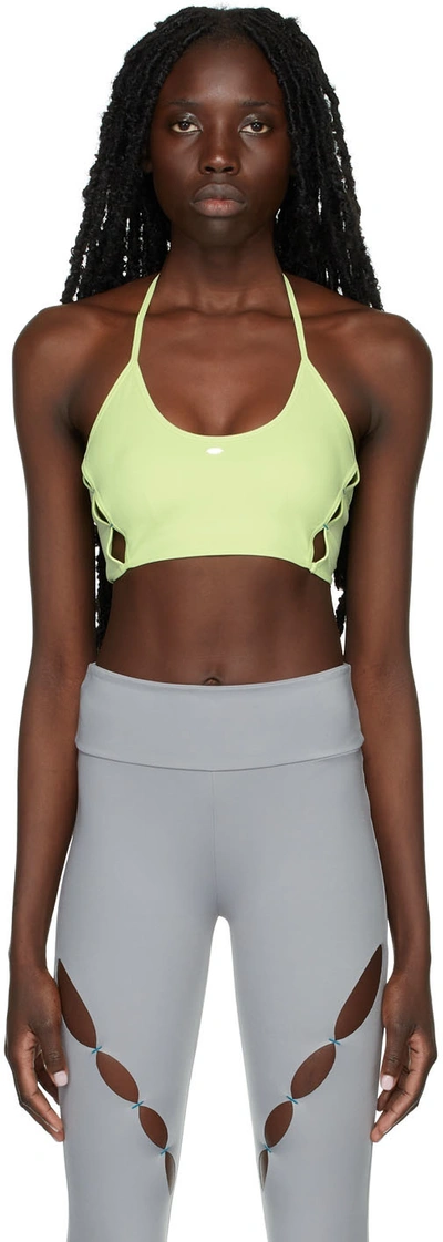 Rui Ssense Exclusive Green Halter Sport Bra In Yellow