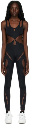 Rui Ssense Exclusive Black Cut-out Sport Jumpsuit In Black