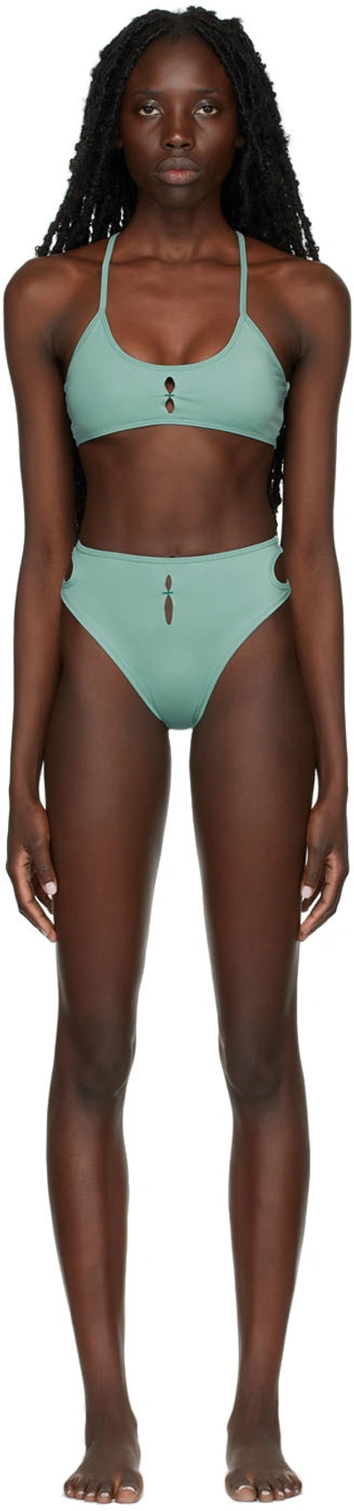 Rui Ssense Exclusive Green High Waist Bikini In Teal