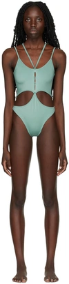 RUI SSENSE EXCLUSIVE GREEN ONE-PIECE SWIMSUIT