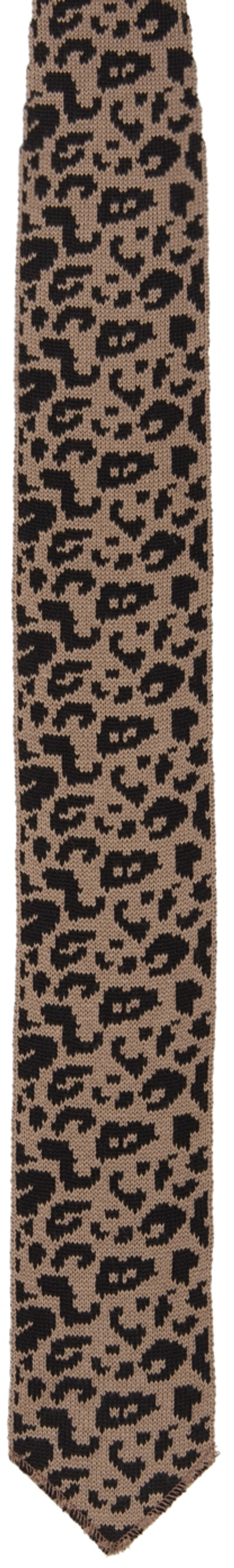 Engineered Garments Brown Leopard Jacquard Knit Tie