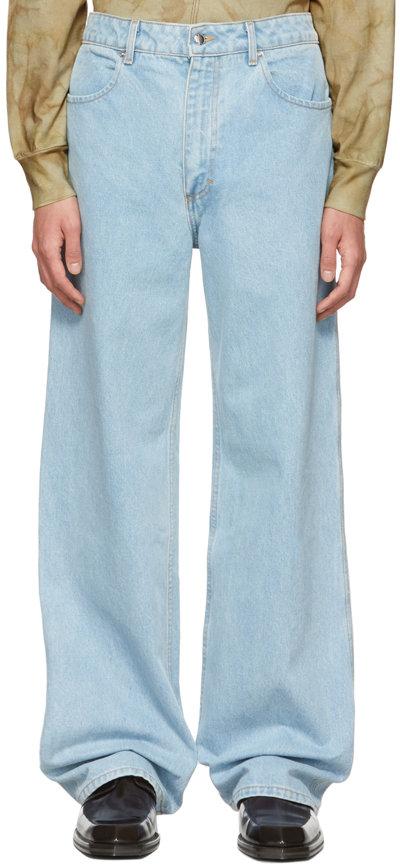 Eckhaus Latta Blue Wide-leg Jeans In True Blue