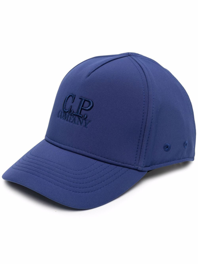 C.p. Company Kids' Embroidered-logo Baseball Cap In Blue