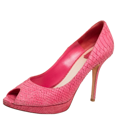 Pre-owned Dior Peep Toe Pumps Size 41 In Pink