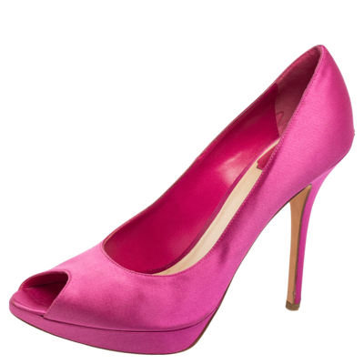 Pre-owned Dior Peep-toe Pumps Size 40.5 In Pink