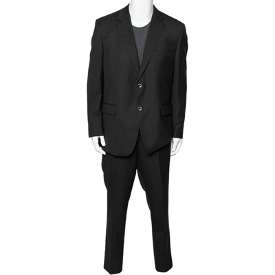 Pre-owned Balmain Vintage Charcoal Grey Wool Regular Fit Single Breasted Suit Xxxl