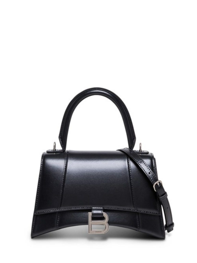 Balenciaga Black Hourglass Handbag In Nero