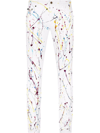 Dolce & Gabbana White Skinny Jeans With Color Splash Print In White