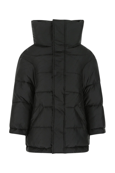 Balenciaga Padded Hooded Jacket In Black
