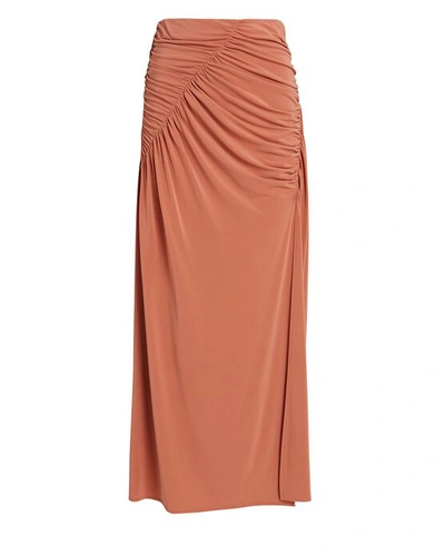 A.l.c Dawnson Ruched Jersey Midi Skirt In Pink