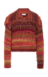 Simkhai Jenna Lofty Space Dye Cropped Pullover In Punch Multi