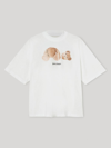 Palm Angels White Bear Cropped T-shirt In White