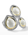 Ippolita 3-stone Ring In Chimera With Diamonds In Mother Of Pearl