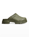 Ganni Logo-patch Recycled-rubber Mules In Kalamata