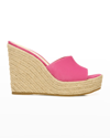 Veronica Beard Dali Metallic Leather Wedge Espadrilles In Hot Pink