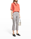 Lyssé Kick Flare Grid Print Crop Leggings In Full Bloom Grid