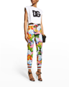 DOLCE & GABBANA FLORAL-PRINT CADY JOGGER PANTS