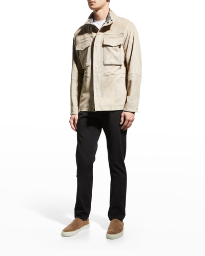 Vince Men s Suede Field Jacket In Salt Flats ModeSens