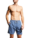 Brunello Cucinelli Logo-embroidered Drawstring Swim Shorts In Cil05 Sky Blue