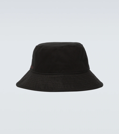 Acne Studios Logo-embroidered Cotton-canvas Bucket Hat In Black