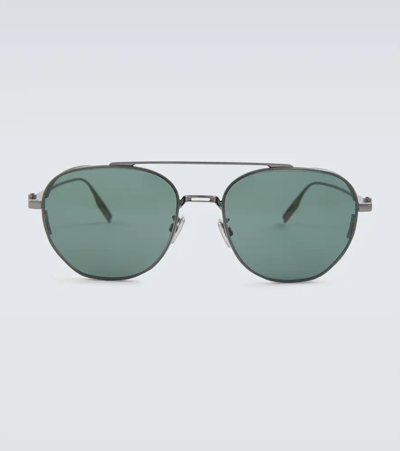 Dior Neo Ru Sunglasses In Shiny Gumetal / Green