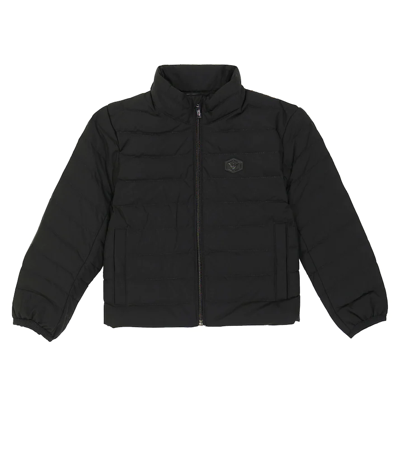 Emporio Armani Kids' Logo-patch Zip-up Padded Jacket In Black