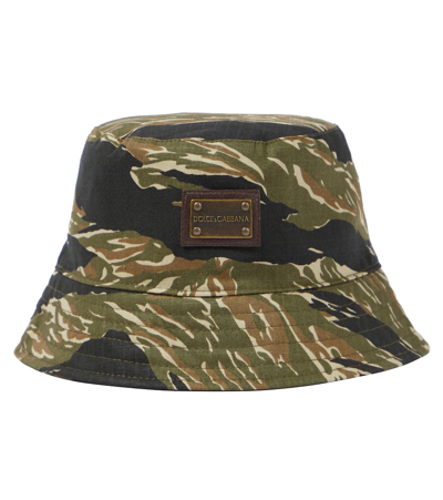 Dolce & Gabbana Kids' Camouflage Cotton Bucket Hat