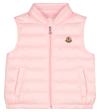 Moncler Girls Pink Down Padded Puffer Gilet In Pink