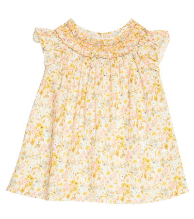 Bonpoint Kids' Ella Floral Cotton Blouse In Fl Vanille