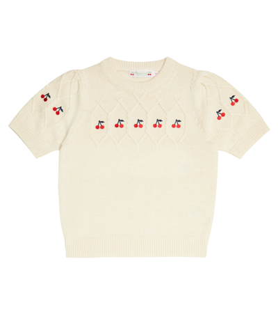 Bonpoint Kids' Alphonza Wool-blend Sweater In Off White