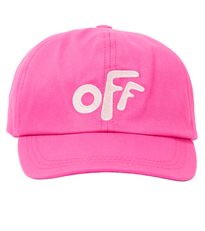 Off-white Kids' Rounded Logo-patch Baseball Cap In Pink