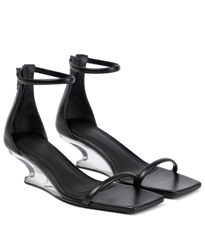 Rick Owens Leather Wedge Sandals In Multi-colored