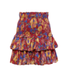 Isabel Marant Étoile Naomi Printed Smocked Miniskirt In Burnt Henna