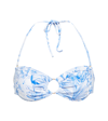 Melissa Odabash Ancona Printed Bandeau Bikini Top In Tropical Blue