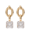 NADINE AYSOY CATENA ILLUSION ASSHER 18KT GOLD EARRINGS WITH DIAMONDS